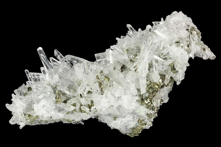 Quartz Crystal Cluster With Pyrite - Peru #124436